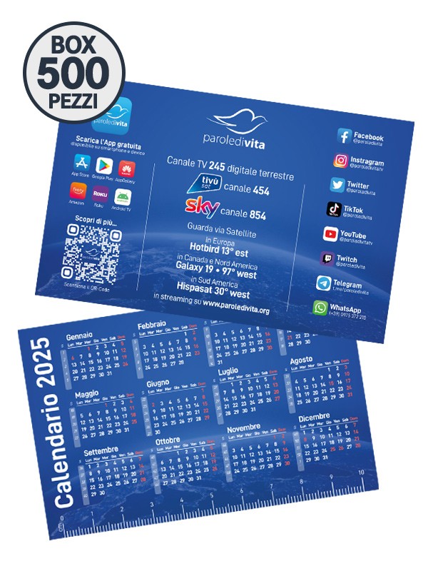 Calendario 2025 Tascabile - BOX 500 | SPEDIZIONE GRATUITA